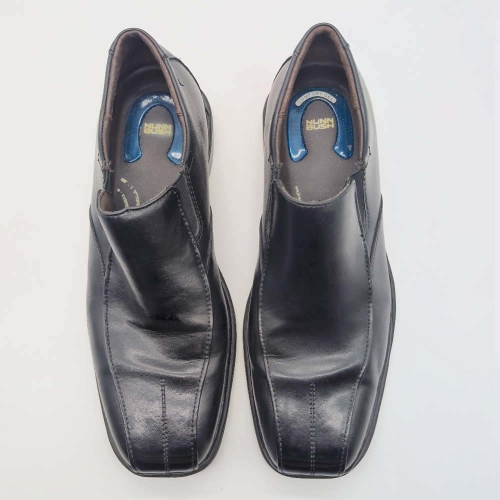 Nunn Bush Sean Toe Sz 9.5 Men's Black Leather Slip-On Shoes - Picture 6 of 8